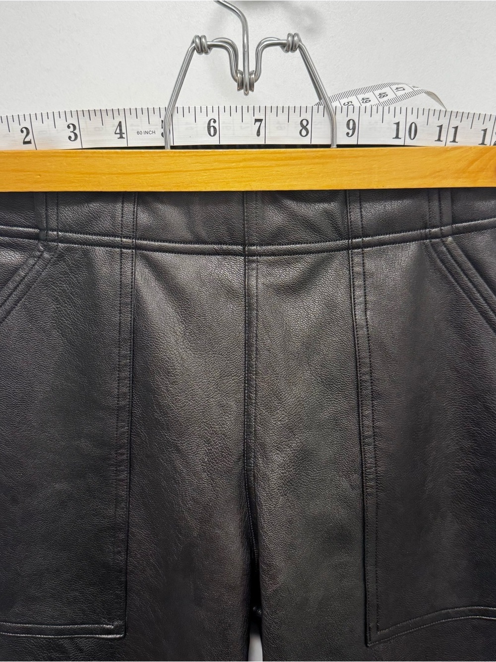 SPANX Black Faux Leather Joggers Pantss sz S - Picture 7 of 12